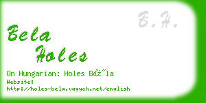 bela holes business card